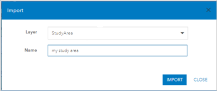 The Import dialog box with options to import a layer The Import dialog box with options to import a layer